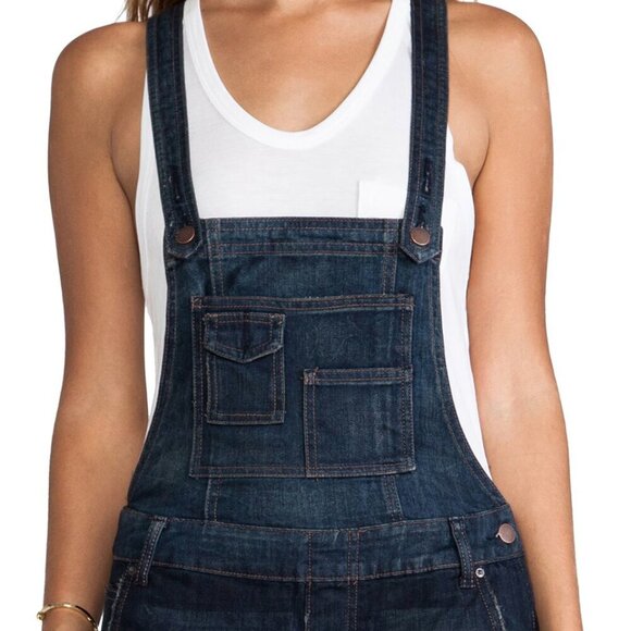 Free People Cross Strap Denim Overalls 26 - Picture 4 of 15